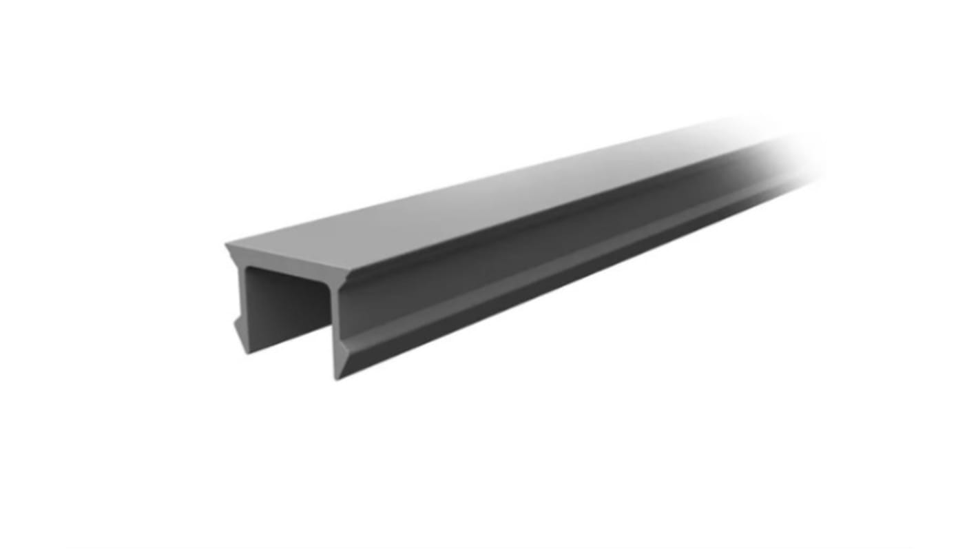 RS PRO Black PVC Cover Strip, 8mm Groove Size, 1m Length