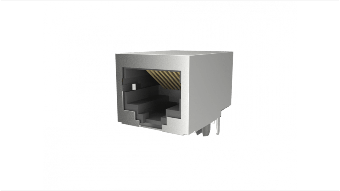 Amphenol Communications Solutions RJE09 Cat.3 Ethernet-Steckverbinder Buchse, 1x1-Port 1-polig Vernickelte