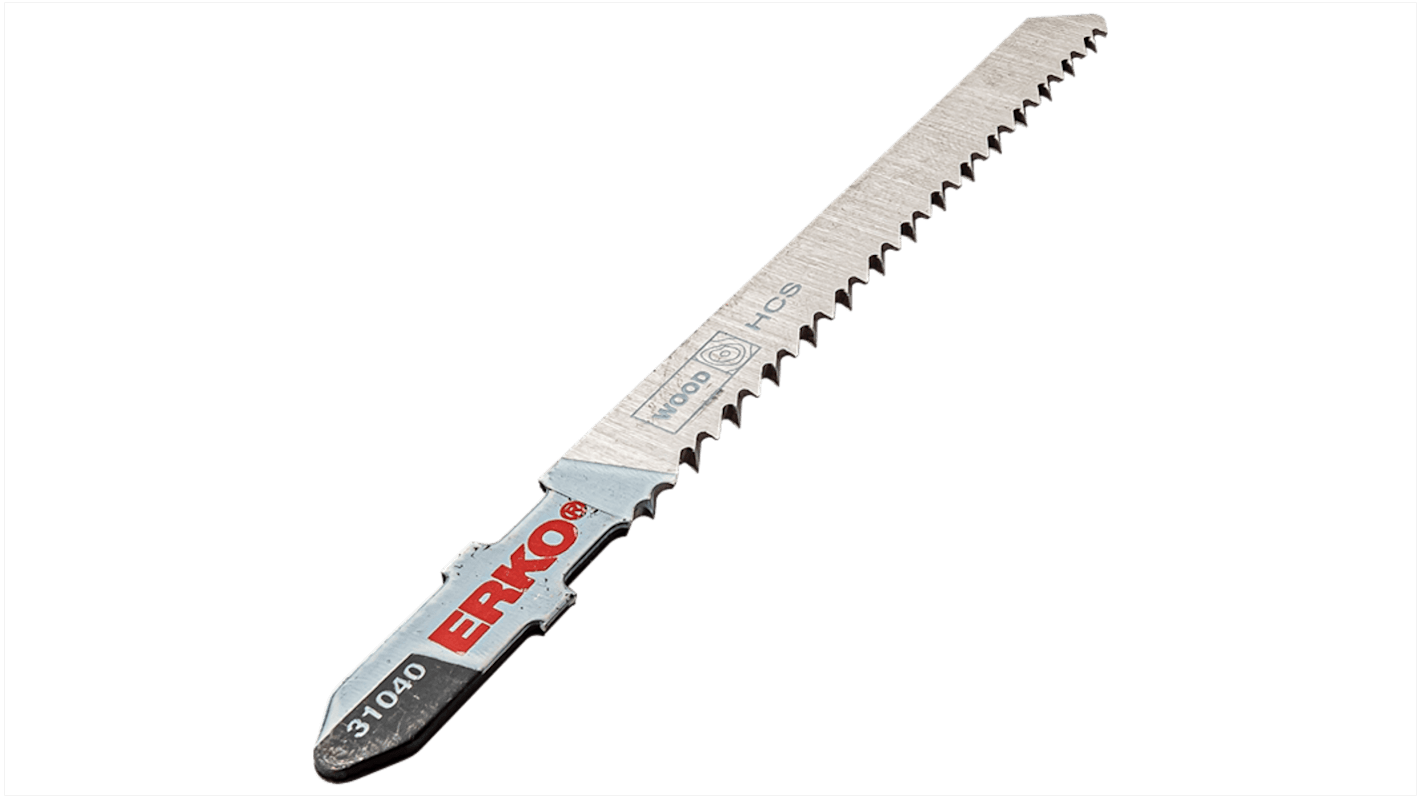 ERKO, 10 Teeth Per Inch Wood 75mm Cutting Length Jigsaw Blade, Pack of 5