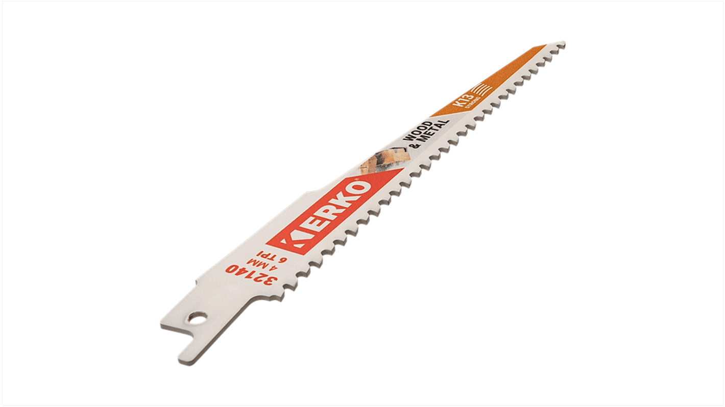 ERKO, 6 Teeth Per Inch Wood 150mm Cutting Length Reciprocating Saw Blade, Pack of 5