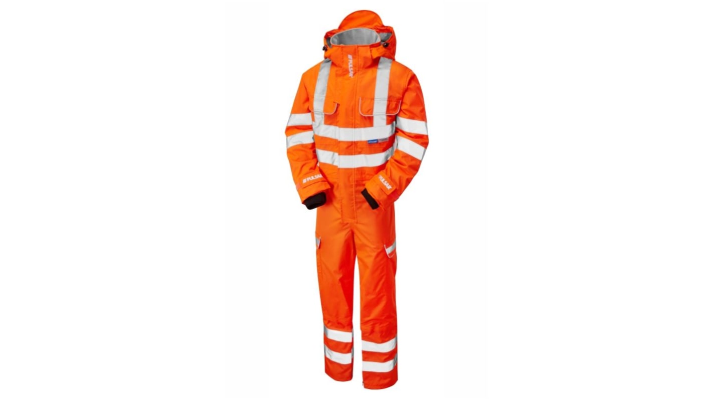 PULSAR Orange Reusable Hi Vis Overalls, XXXL