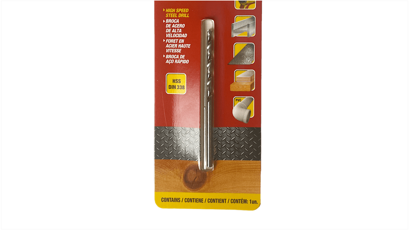 Broca helicoidal HSS Starrett, diámetro 2.5mm x 57 mm