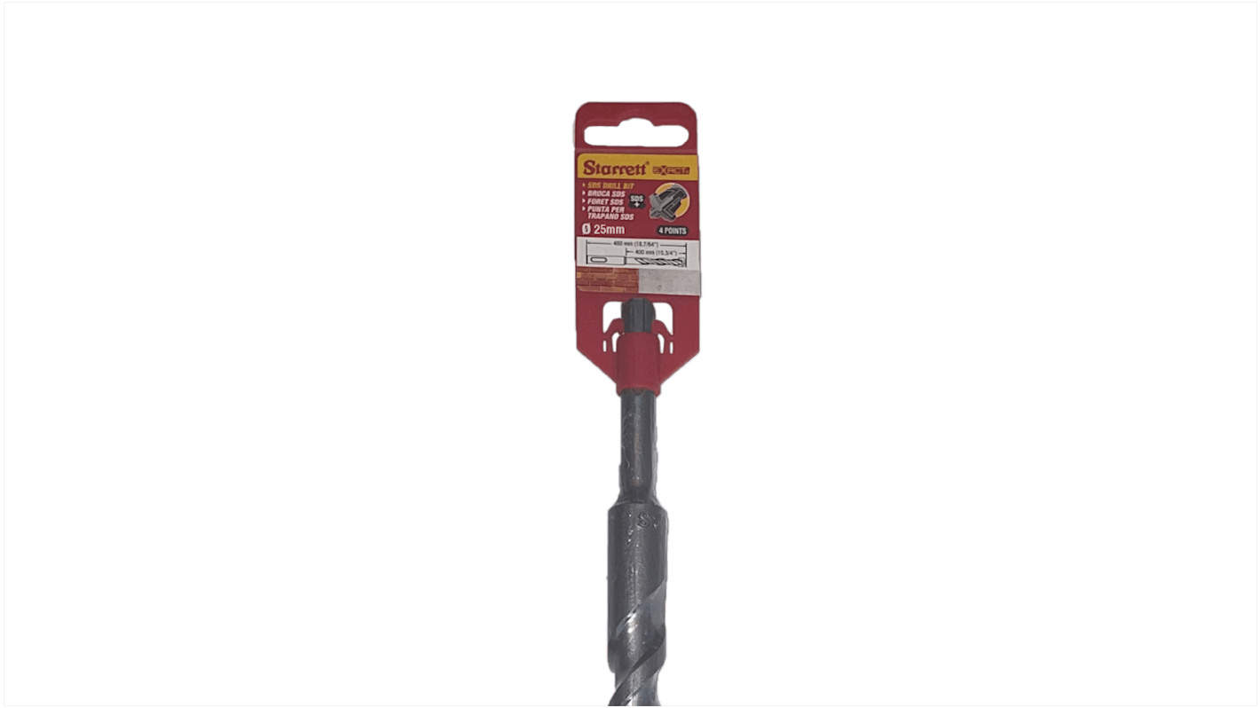 Starrett SDS Drill Set Series Carbide Tipped SDS Plus Drill Bit, 25mm Diameter, 460 mm Overall