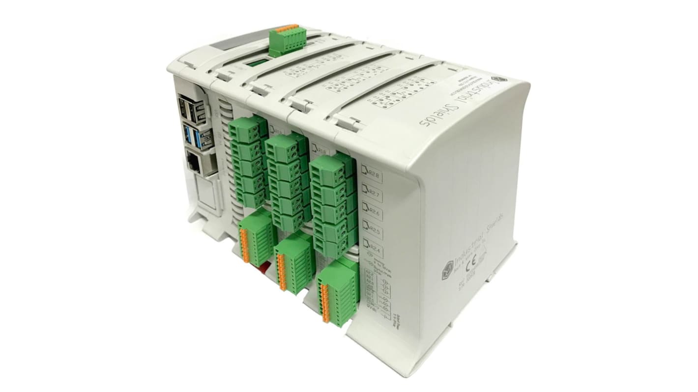 Industrial Shields Raspberry PLC Series PLC I/O Module, 12 → 24 V dc Supply, Analogue, Digital Output, 32-Input,