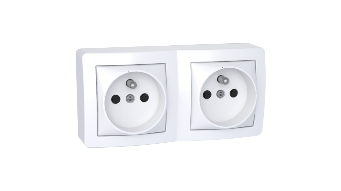 ALB62473P Schneider Electric White Plug Socket, 2 Poles, 16A, French