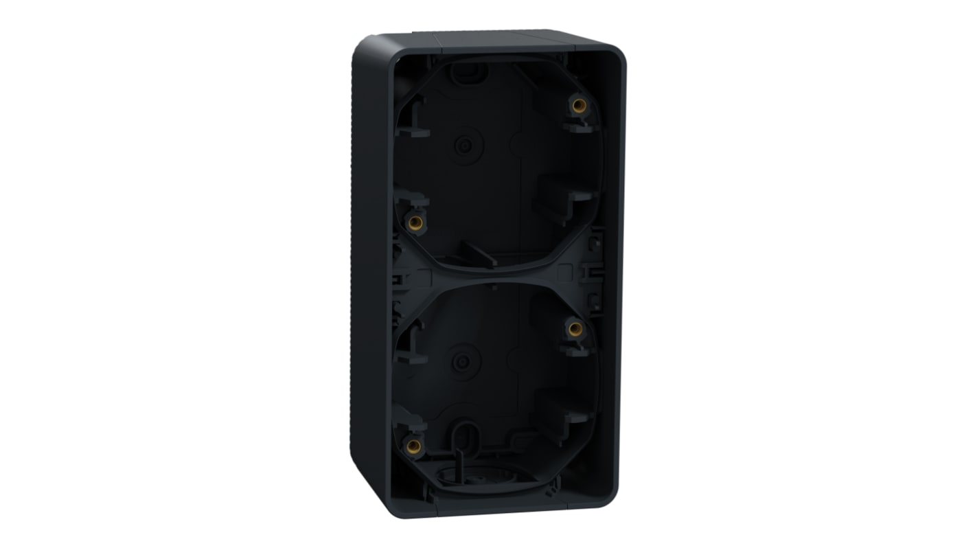 Schneider Electric Mureva Styl Grey PP Junction Box, IP55, Surface Mount Mount, 2 Gangs, 76 x 147 x 54mm