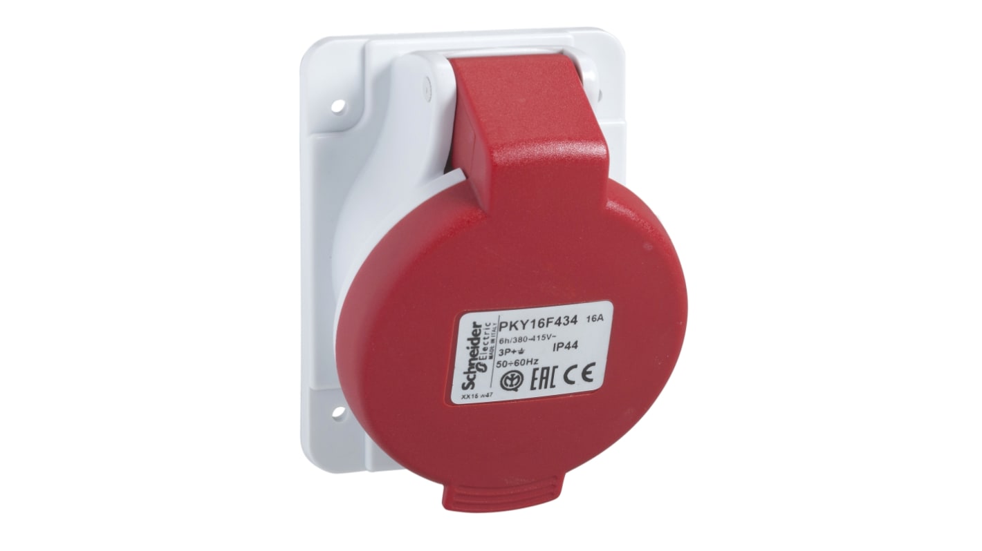 Schneider Electric Mureva Steckdose Stecker, Buchse Grau 3P + N + E, 380 → 415 V / 16A, Tafelmontage IP44