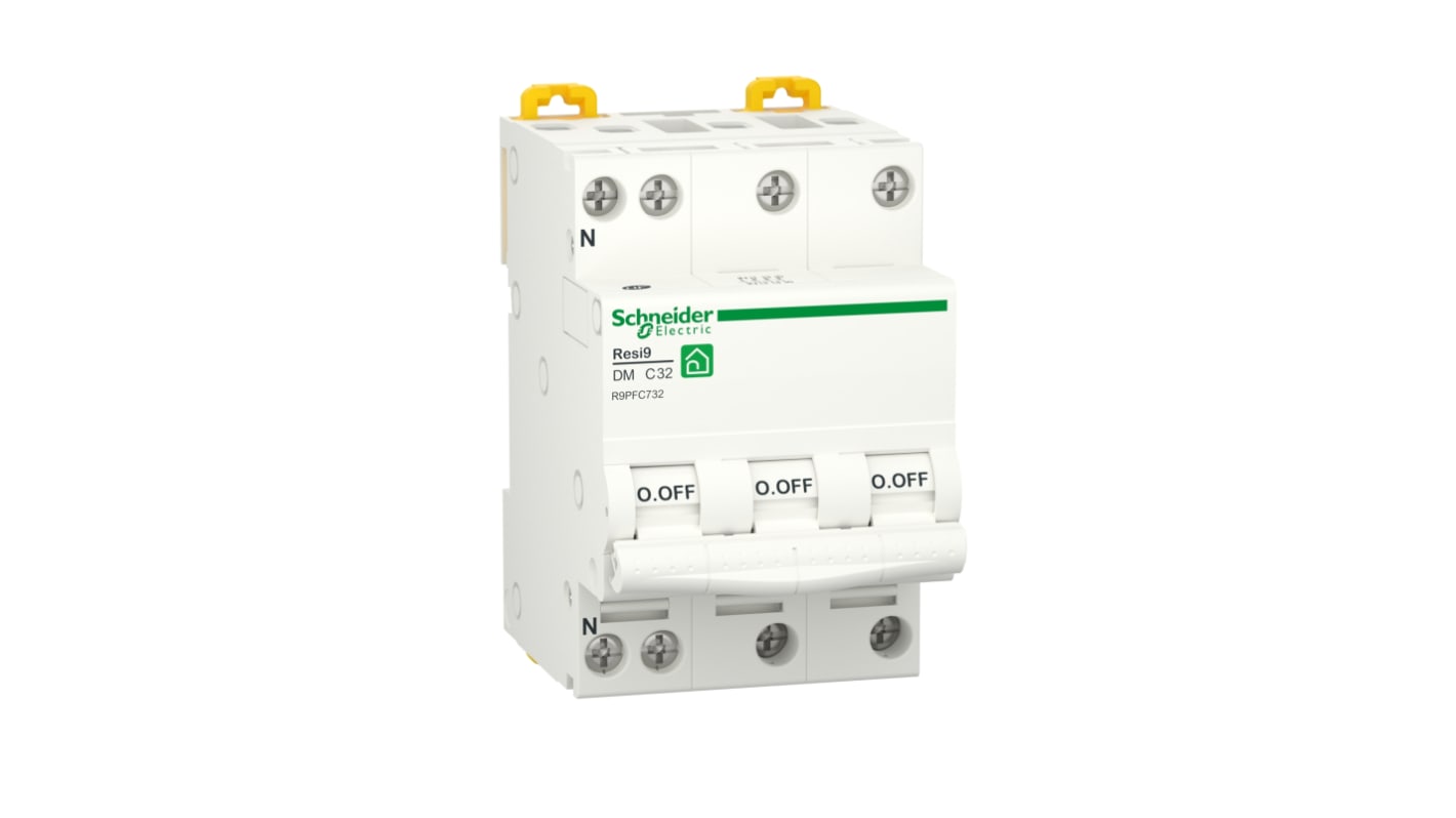 Schneider Electric Resi9 R9PF MCB, 3P, 32A, 400V AC, 3000 A Breaking Capacity