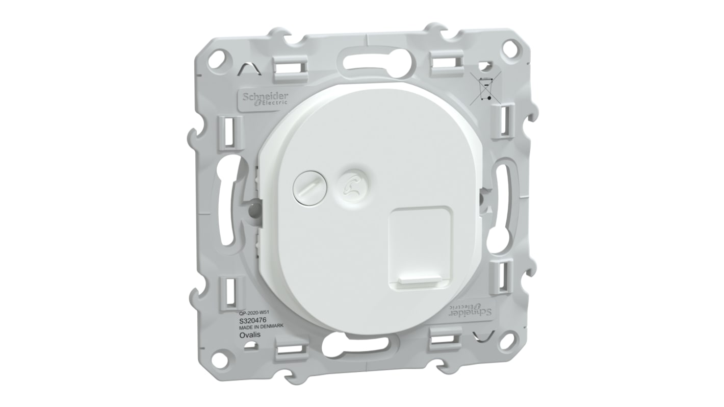 Schneider Electric Ovalis C Series Series Socket RJ45 Socket, Flush Mount, Cat6