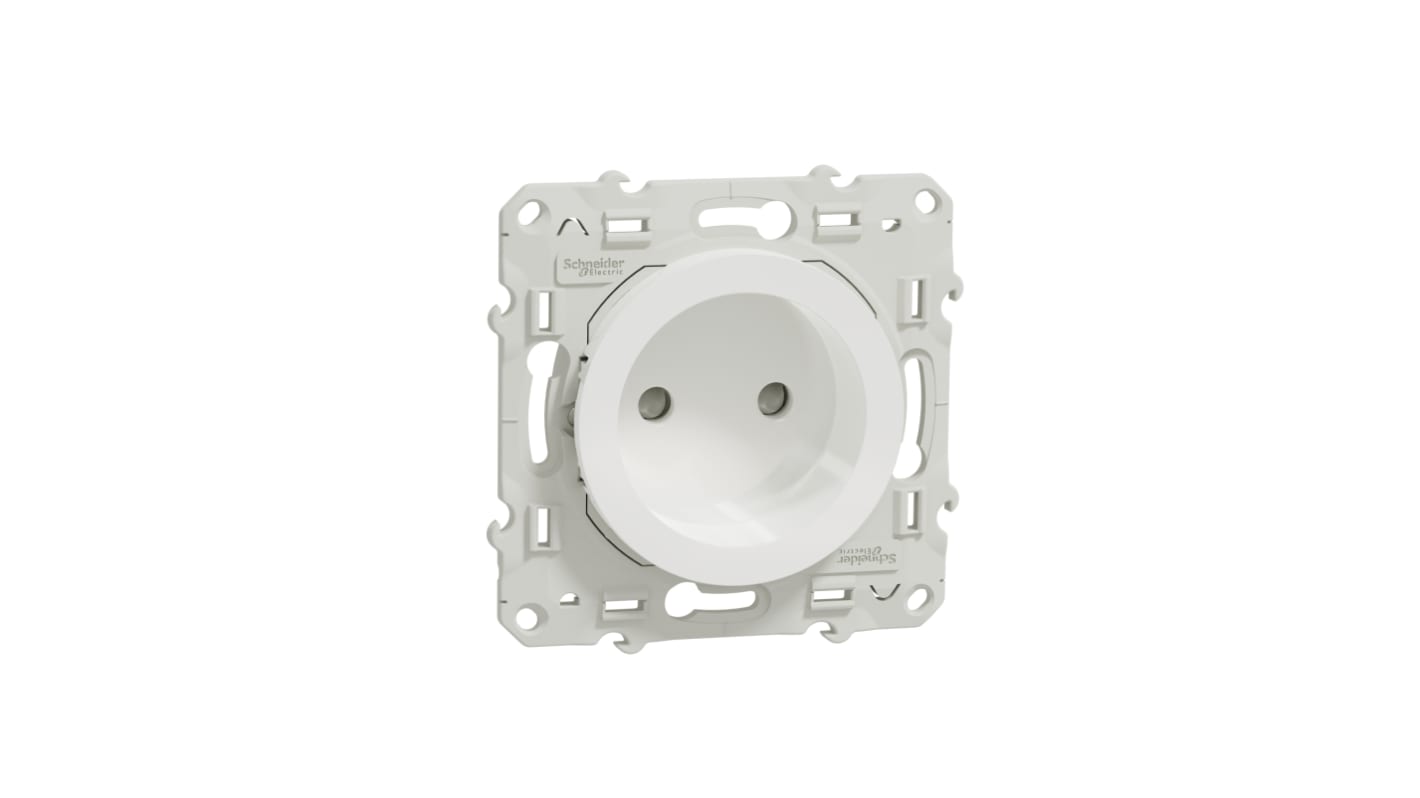 Schneider Electric White 1 Gang Plug Socket, 2 Poles, 16A