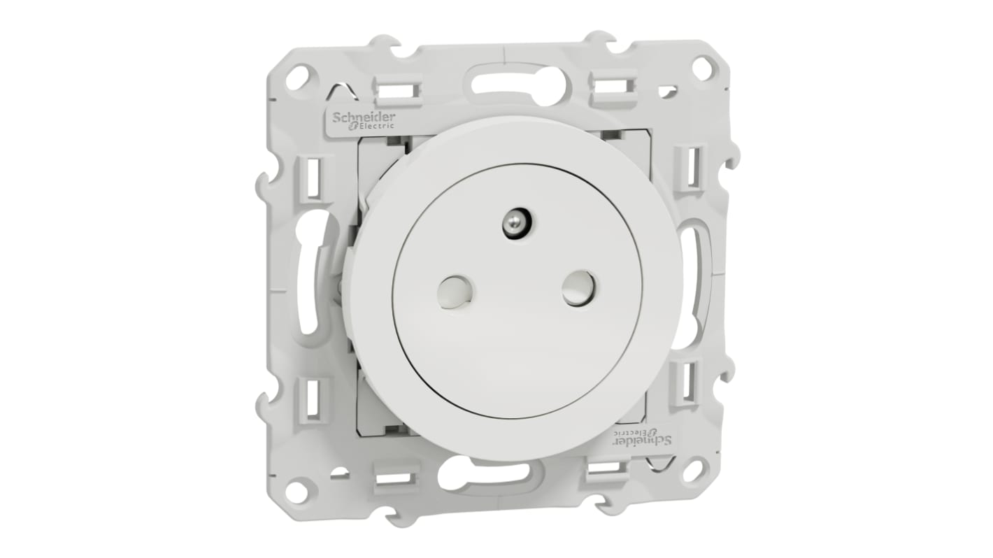 Presa elettrica, Schneider Electric S520052, 16A, 1 modulo, presa Francese 2P, Bianco In interni, Montaggio a filo