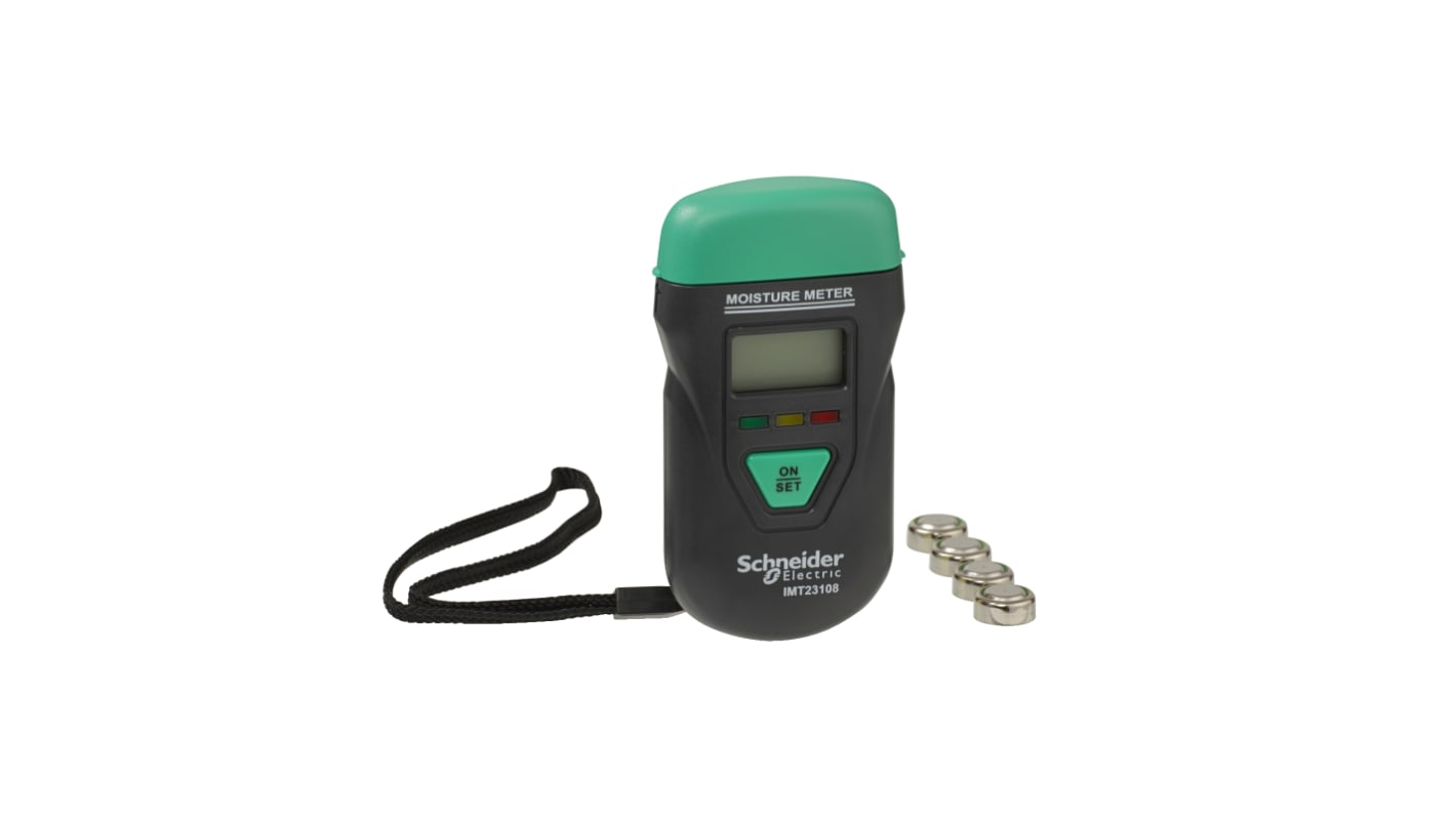 Schneider Electric IMT23208 Moisture Meter, 60% Max, LCD Display, Battery-Powered