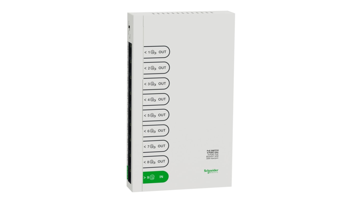 Switch Ethernet Schneider Electric con PoE, 8 puertos