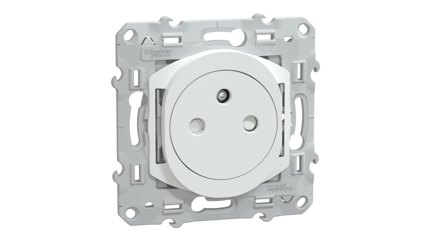 Presa elettrica, Schneider Electric S320052P, 16A, 1 modulo, presa Francese 2P, Bianco In interni, Montaggio a filo