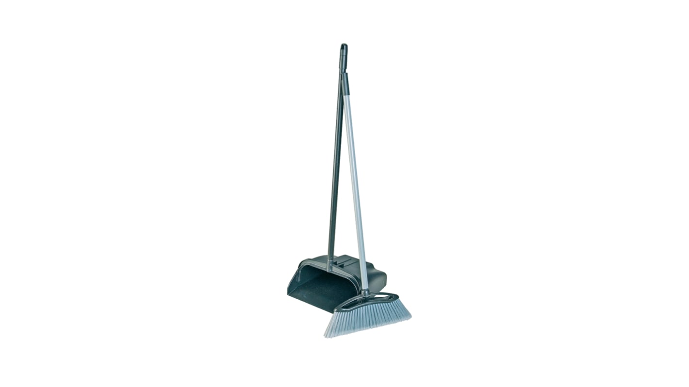 101045 Robert Scott Black, Grey Dustpan & Brush for Dust Cleaning