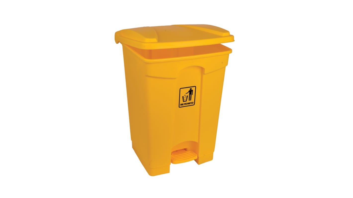 Robert Scott 45L Polypropylene Pedal Bin 45L Yellow Pedal Polypropylene Waste Bin