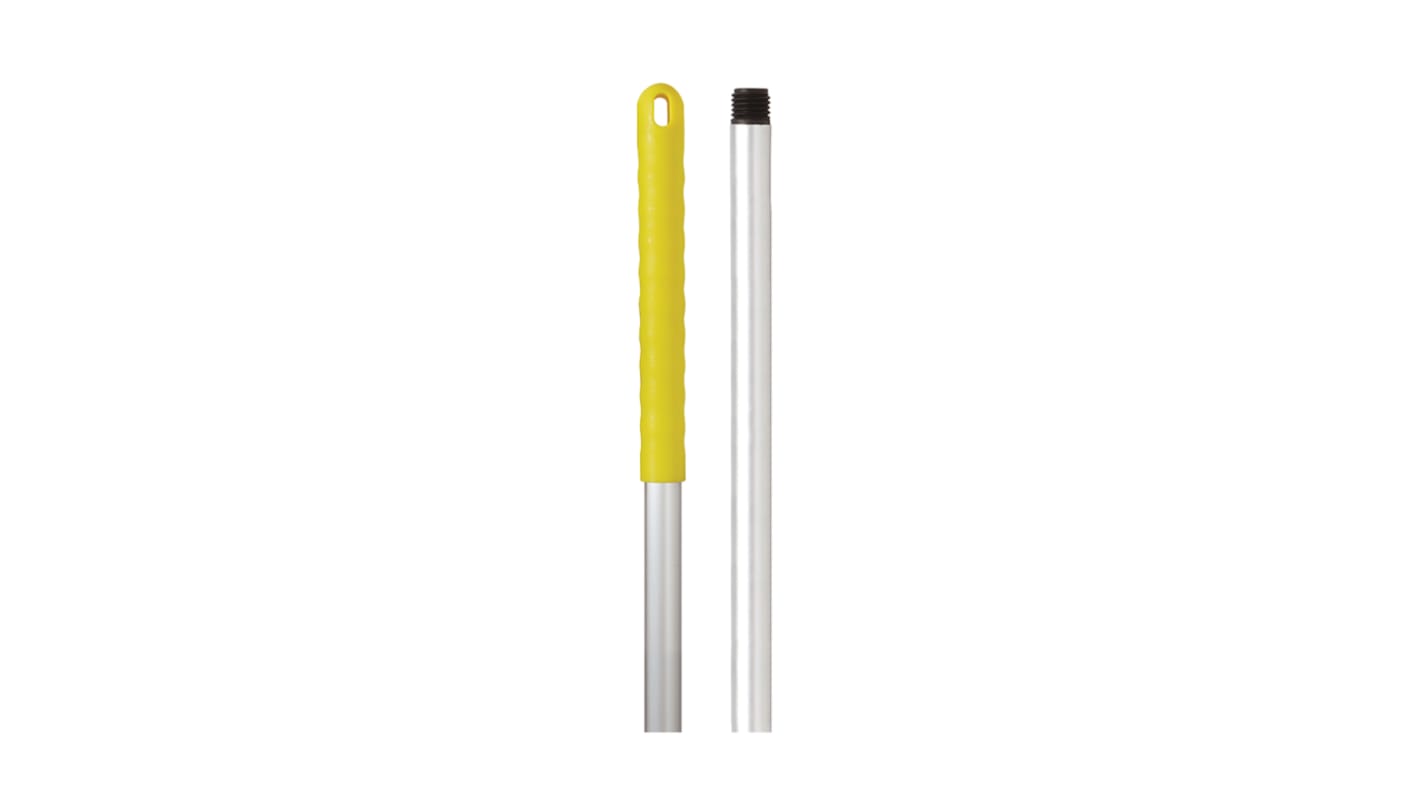 Mango Robert Scott de Aluminio, color Amarillo, long. 1.25m, para usar con Fregonas, escobillas, cepillos lavables