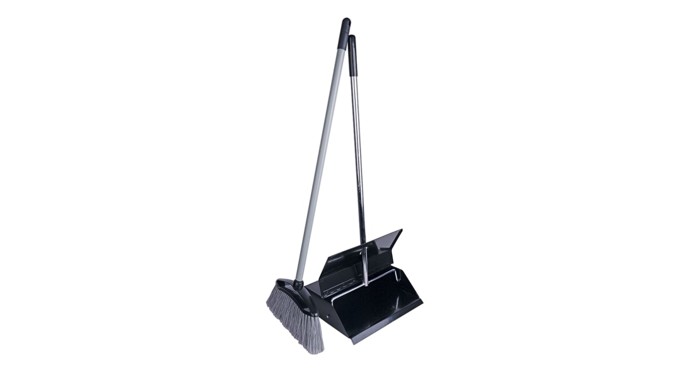 Robert Scott Black, Grey Dustpan & Brush for Dust Cleaning with brush included