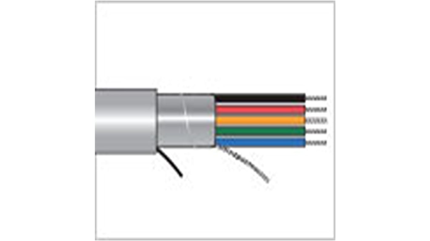 Alpha Wire Alpha Essentials Tray Cable Multicore Cable, 2 Cores, 1.7 mm², Unscreened, 1000ft, Black PVC Sheath, 16