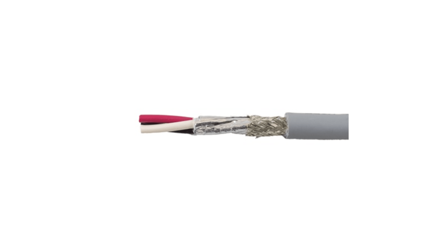Alpha Wire Ecogen Ecoflex Multicore Cable, 8 Cores, 0.32 mm², ECO, Screened, 100ft, Grey Modified Polyphenylene Ether