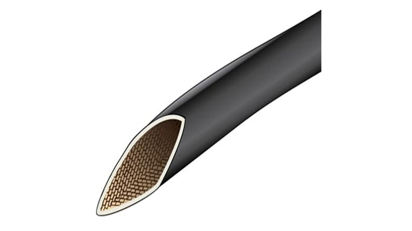 Alpha Wire Braided Fiberglass PVC Black Cable Sleeve, 0.102in Diameter, 4ft Length, FIT Wire Management Series