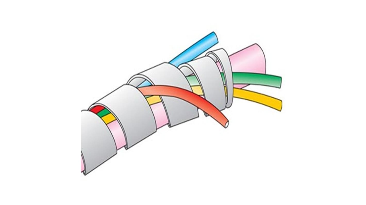 Alpha Wire Spiral Wrap, I.D 0.061in Polyethylene FIT Wire Management Series