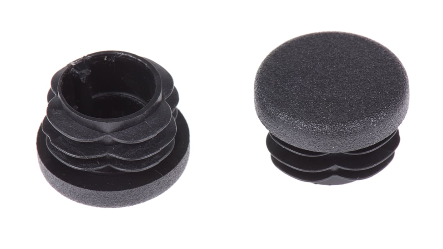 Rose+Krieger Polyethylen PE Endkappe, rund Schwarz passend für Ø 25mm