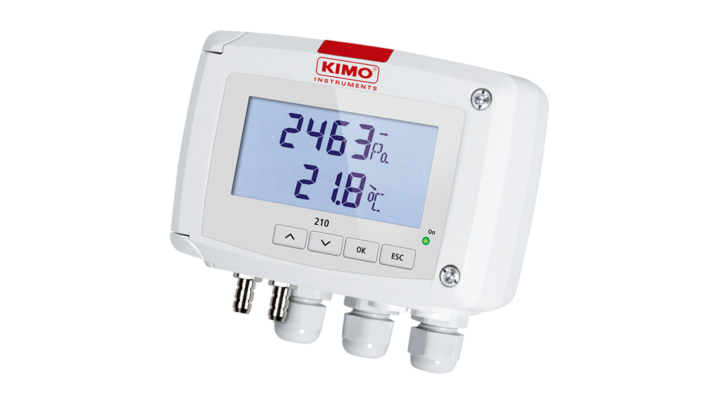 KIMO CP212 Series Pressure Sensor, -1000Pa Min, 1000Pa Max, Analogue Output, Differential Reading