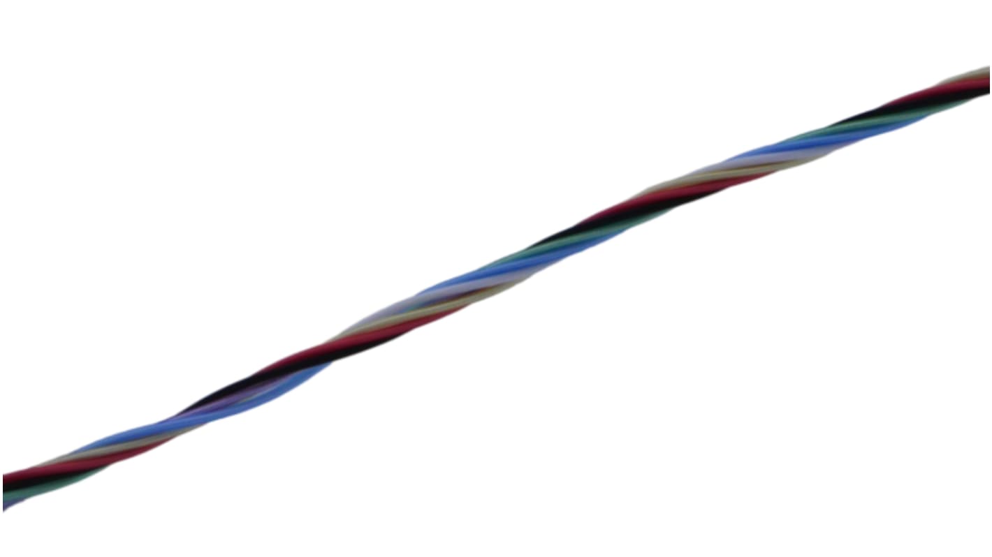 MICROWIRES Twisted Twisted Pair Cable, 0.13 mm2, 7 Cores, 26 AWG, Unscreened, 100m, Grey Sheath