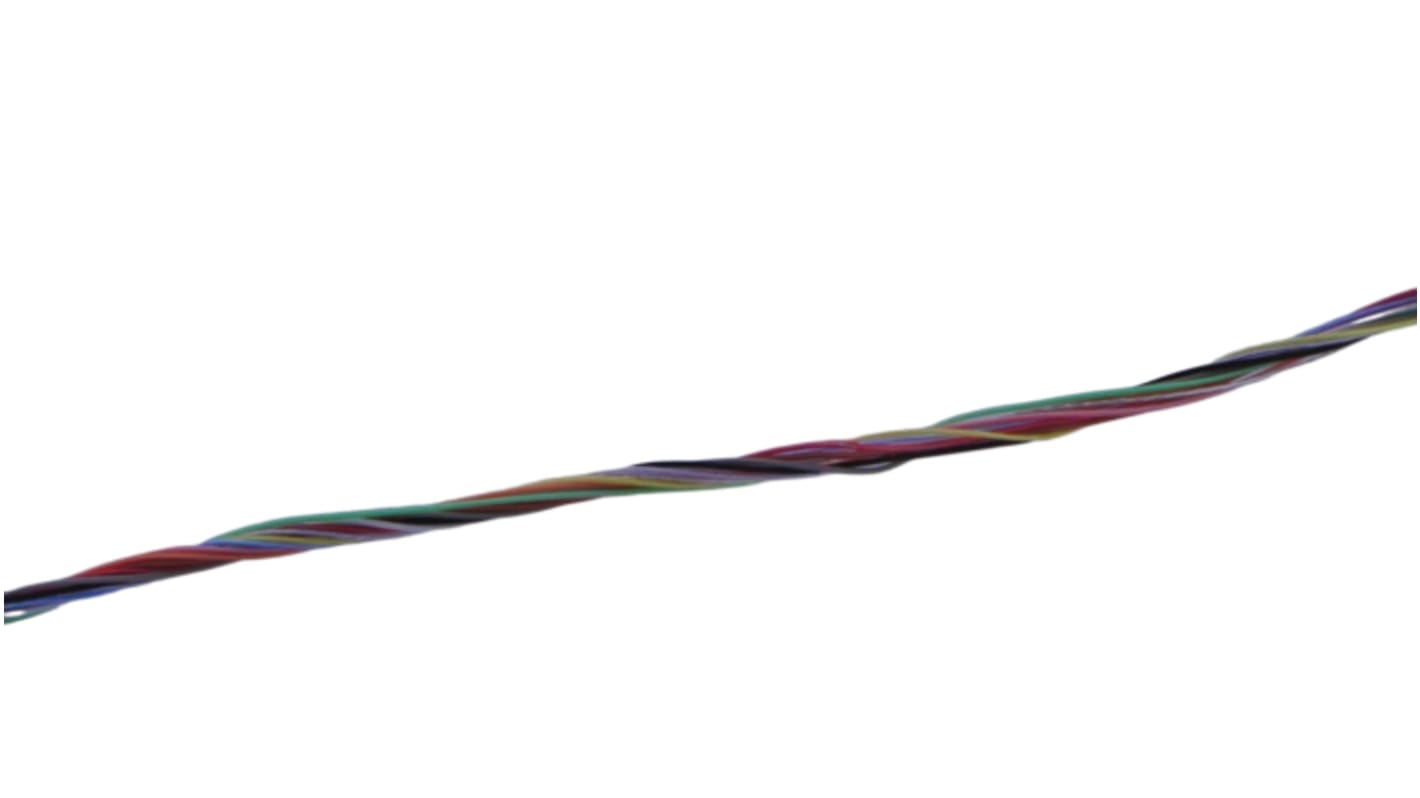 MICROWIRES Twisted Twisted Pair Cable, 0.13 mm2, 12 Cores, 26 AWG, Unscreened, 100m, Grey Sheath