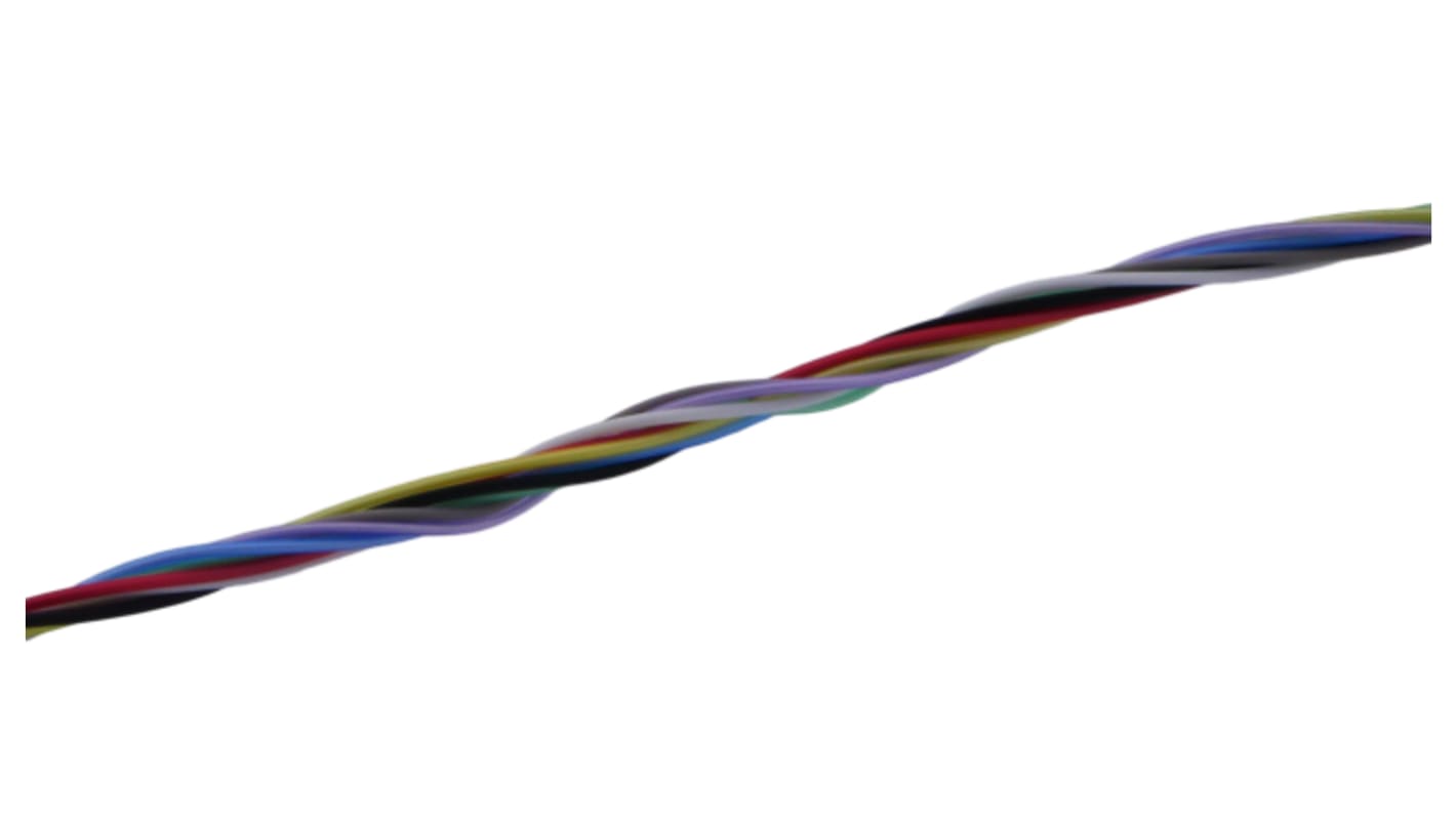 MICROWIRES Twisted Twisted Pair Cable, 0.08 mm2, 8 Cores, 28 AWG, Unscreened, 100m, Grey Sheath