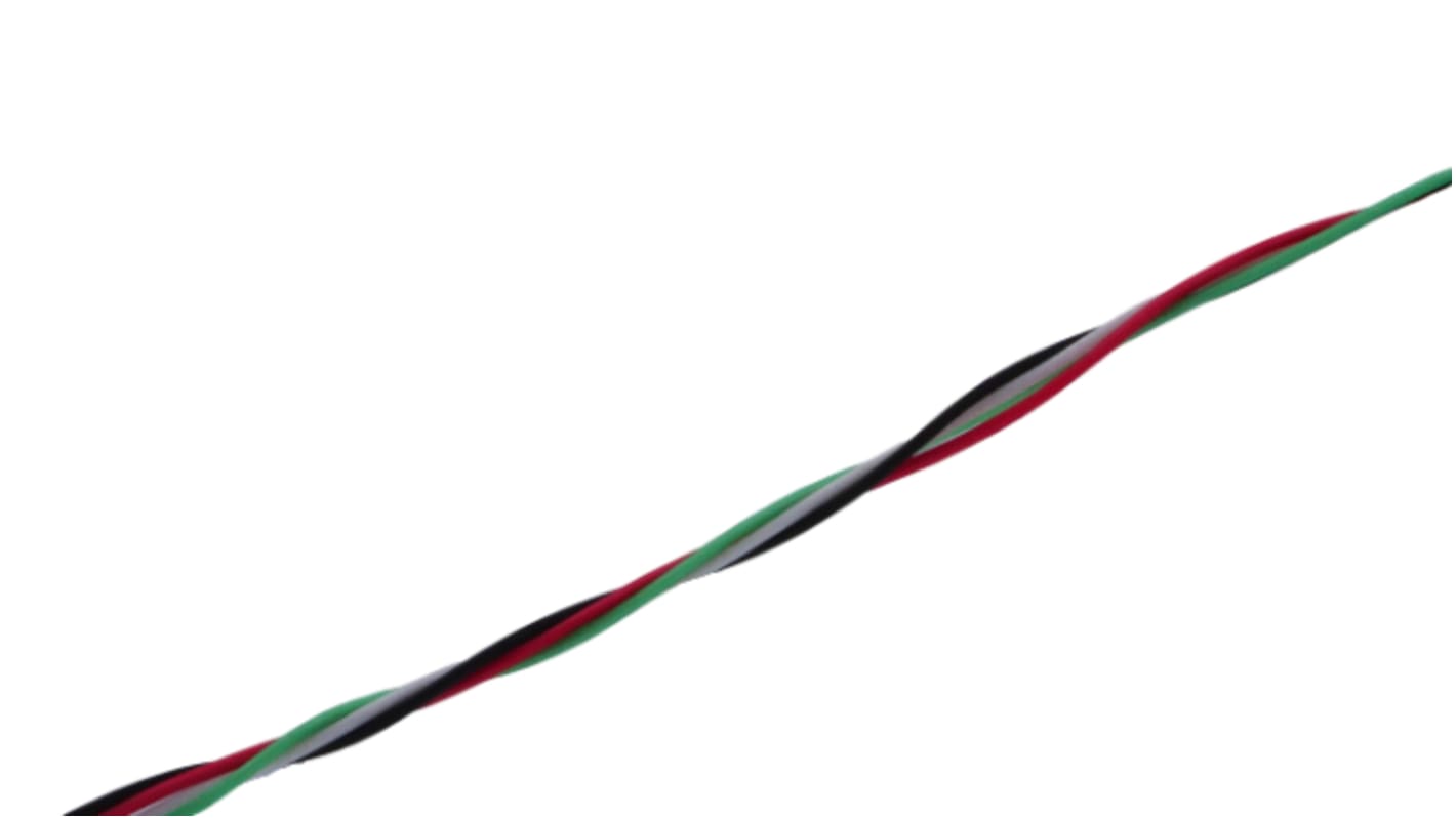 MICROWIRES Twisted Twisted Pair Cable, 0.05 mm2, 4 Cores, 30 AWG, Unscreened, 100m, Grey Sheath