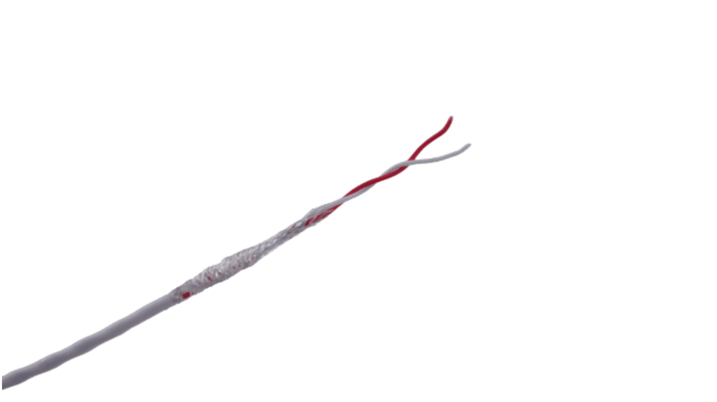 MICROWIRES Netzkabel, 2-adrig Typ Geschirmt Weiß x 0,13 mm2,  50m, 600 V, Perfluoroalkoxy (PFA)