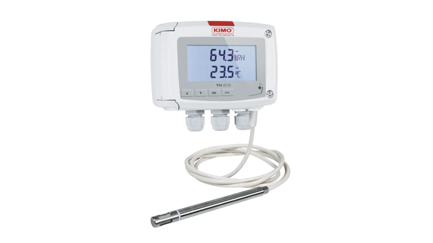 KIMO TH210 Handheld Hygrometer, ±1.5 %RH Accuracy, +100°C Max, 100%RH Max, RS Calibration