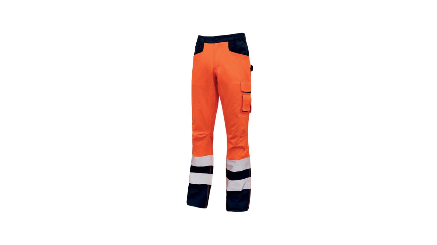 U Group Hi - Light Orange Men's 40% Polyester, 60% Cotton High Visibility Work Trousers 36 → 39in, 98 →