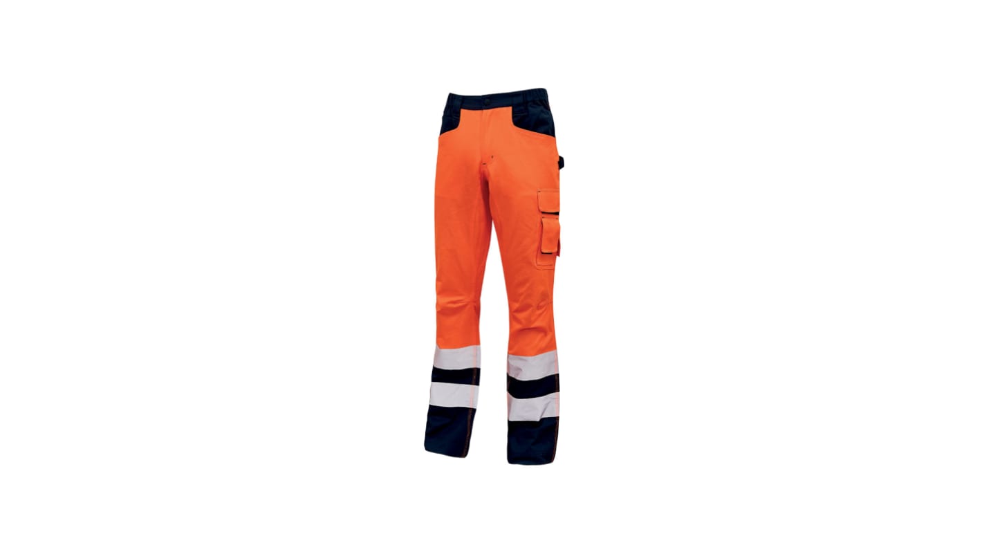U Group Hi - Light Orange Men's 40% Polyester, 60% Cotton High Visibility Work Trousers 36 → 39in, 98 →
