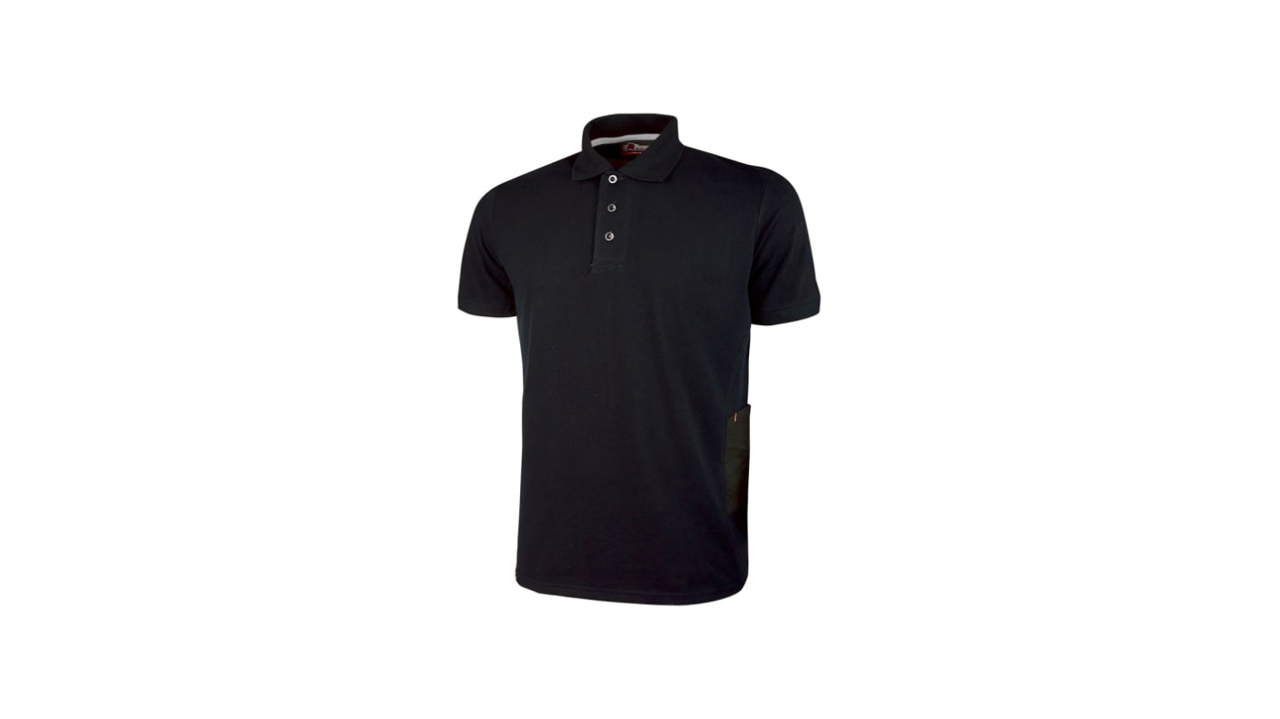 U Group Black 35% Cotton, 65% Polyester Short Sleeve Shirt, UK- L, EUR- XL