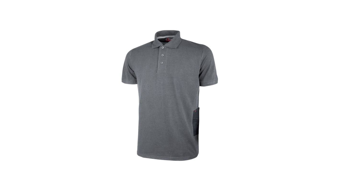 U Group Grey 35% Cotton, 65% Polyester Short Sleeve Shirt, UK- L, EUR- XL