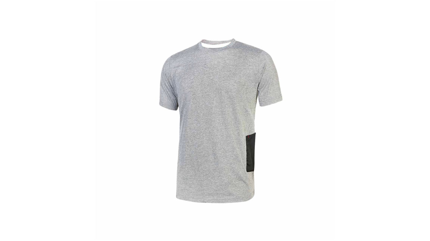 Camiseta de manga corta U Group, de 10 % viscosa, 90 % algodón, de color Gris/Plata, talla 4XL