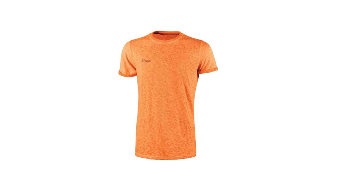 Camiseta de manga corta U Group, de 100% algodón, de color Naranja fluorescente, talla 4XL