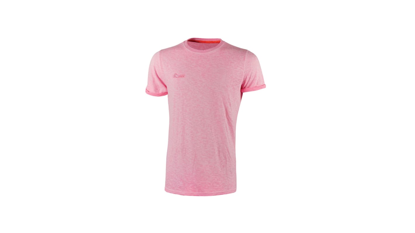Camiseta de manga corta U Group, de 100% algodón, de color Rosa, talla XXL