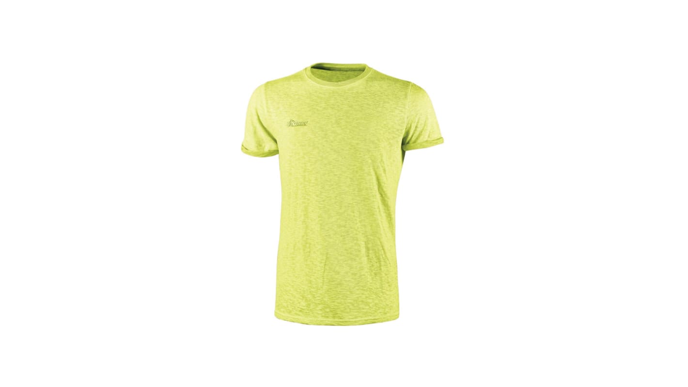 Camiseta de manga corta U Group, de 100% algodón, de color Amarillo fluorescente, talla L