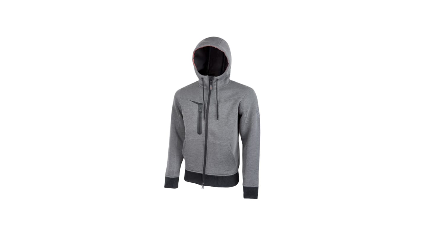 U Group Performance Grey 5% Spandex, 28% Rayon, 67% Polyester Men Fleece Jacket 4XL