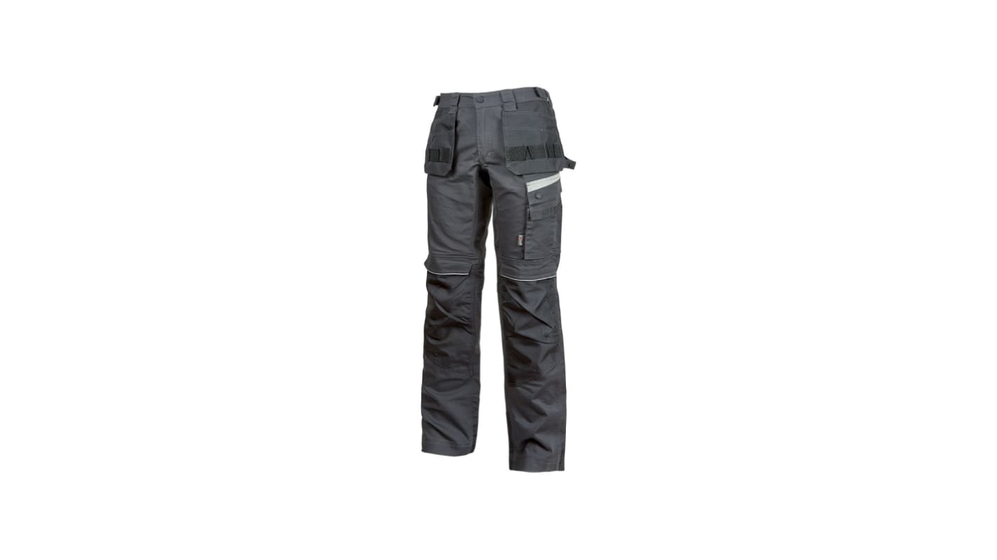 U Group Performance Herren Arbeitshose, Baumwolle, Elastan, Polyester Grau, Größe 78 → 82cm / 31 → 32Zoll