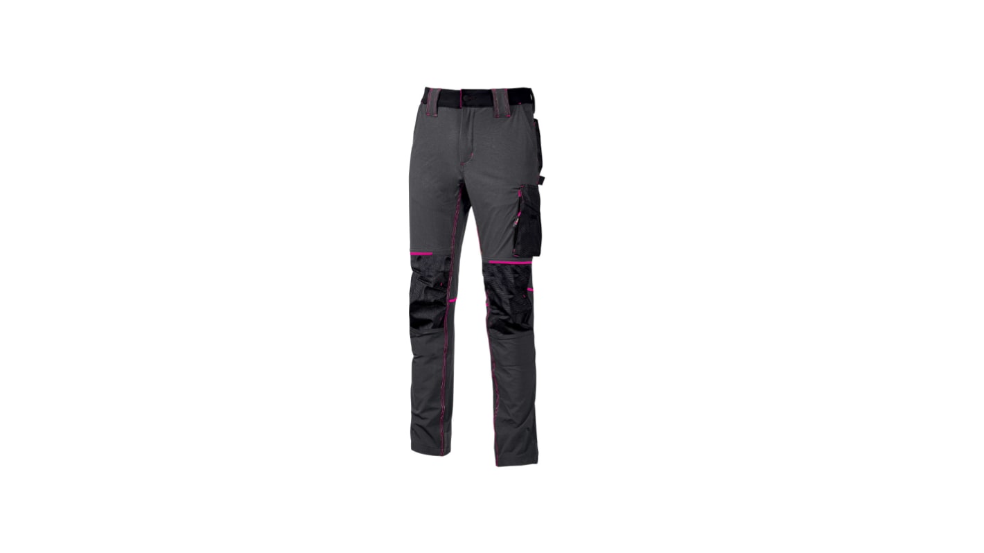 U Group Performance Grey Women's 10% Spandex, 90% Nylon Water Repellent Work Trousers 28 → 30in, 74 →