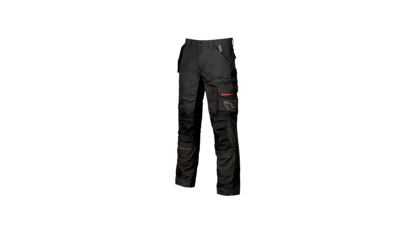 Pantalones de trabajo para Hombre, pierna 31plg, Negro, Resistentes a la abrasión, 35 % algodón, 65 % poliéster