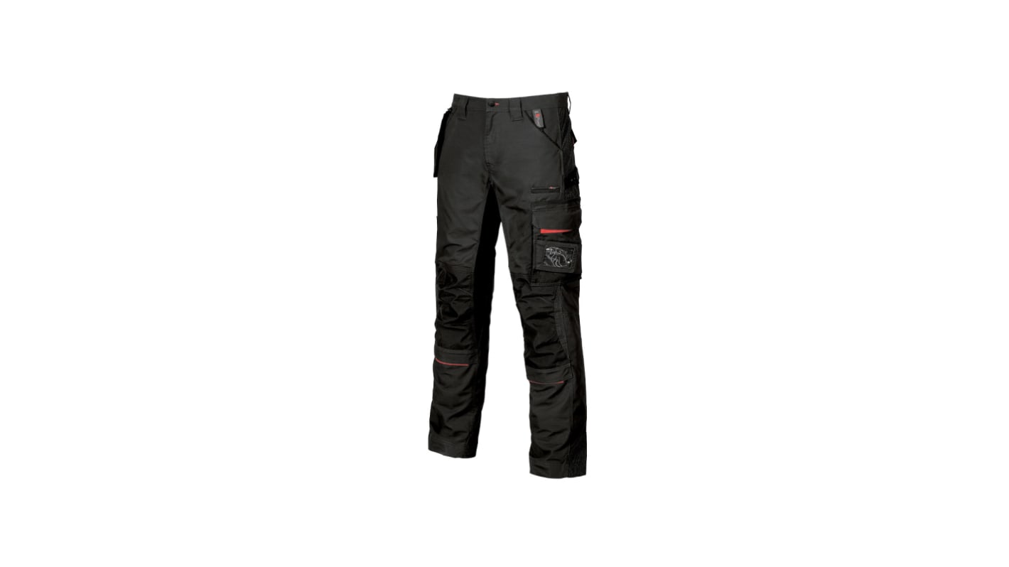 Pantalones de trabajo para Hombre, pierna 33plg, Negro, Resistentes a la abrasión, 35 % algodón, 65 % poliéster