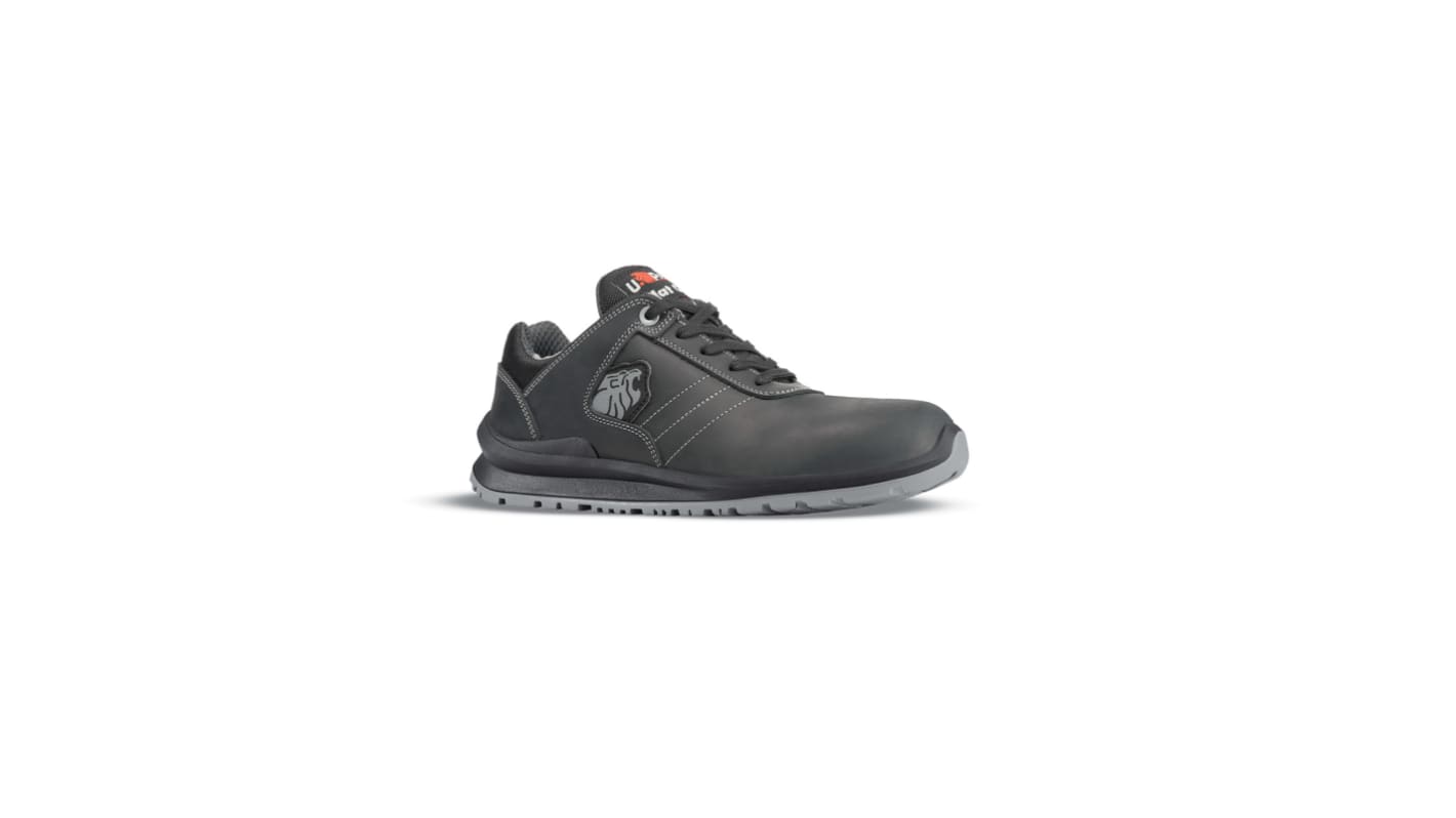 U Group Flat Out Unisex Black Aluminium  Toe Capped Safety Shoes, UK 6.5, EU 40