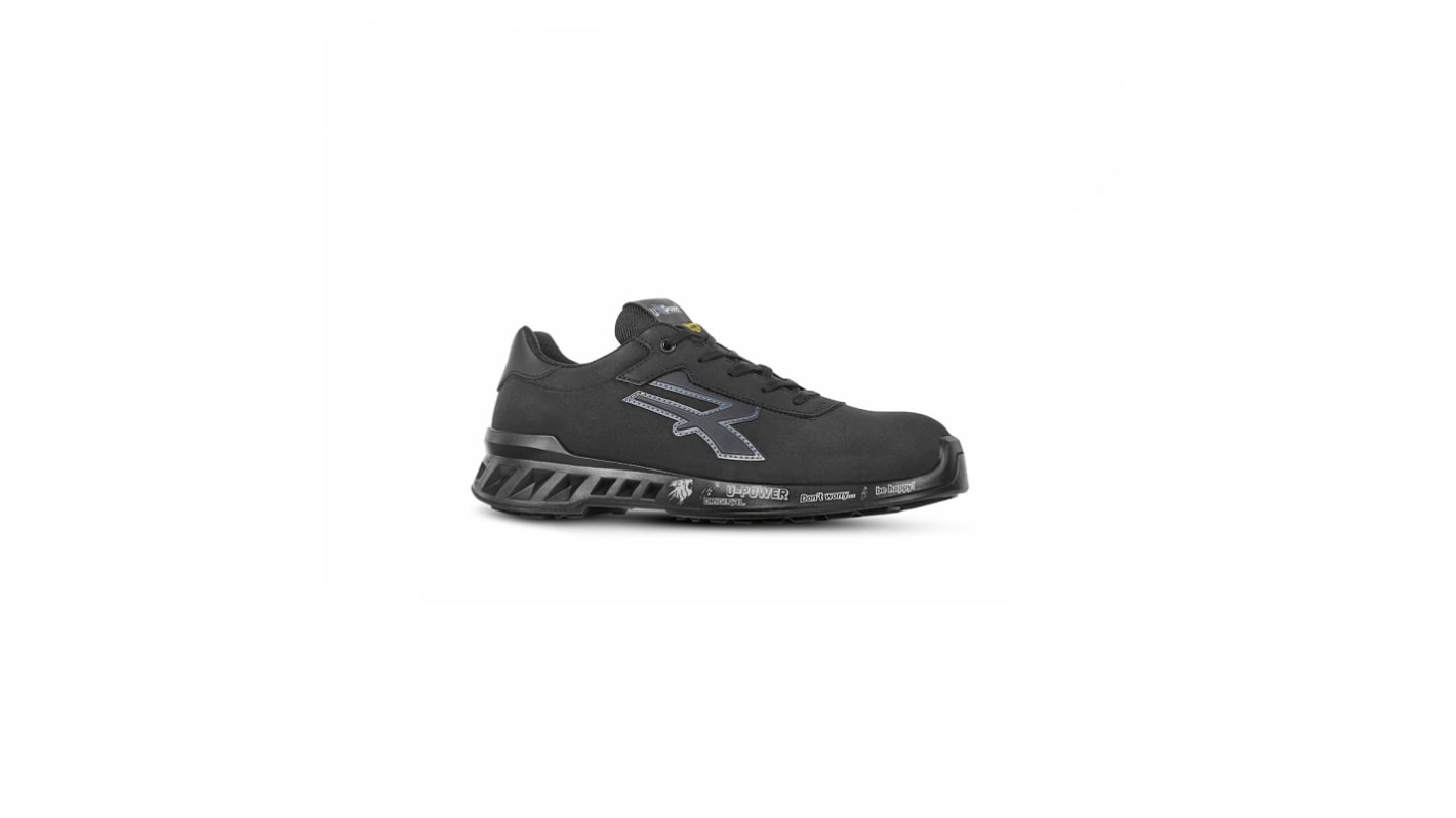 U Group RED LEVE Unisex Black, Grey Aluminium  Toe Capped Safety Shoes, UK 2, EU 35