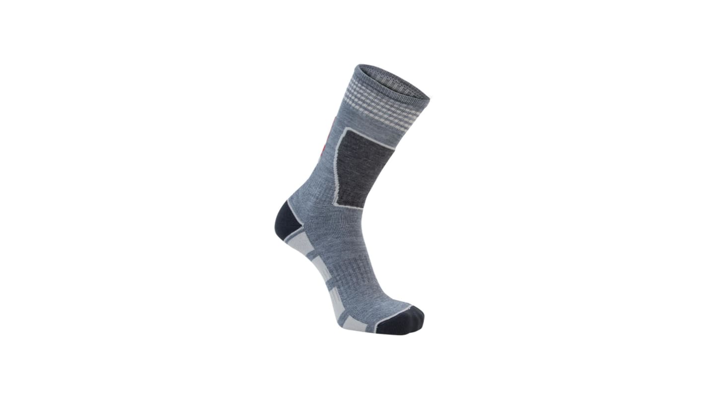 U Group Socken, 2 % Elastan, 22 % Nylon, 38 % Acryl, 38 % Merinowolle Grau/Silber, Größe 40 → 43